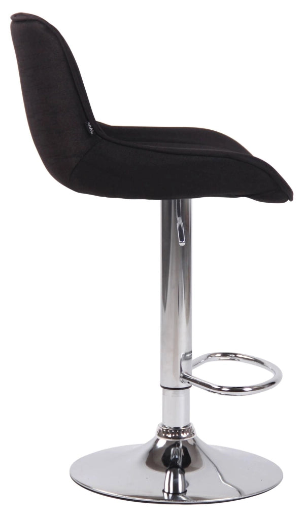 Set di 2 sgabelli da bar Lentini in tessuto nero,cromo