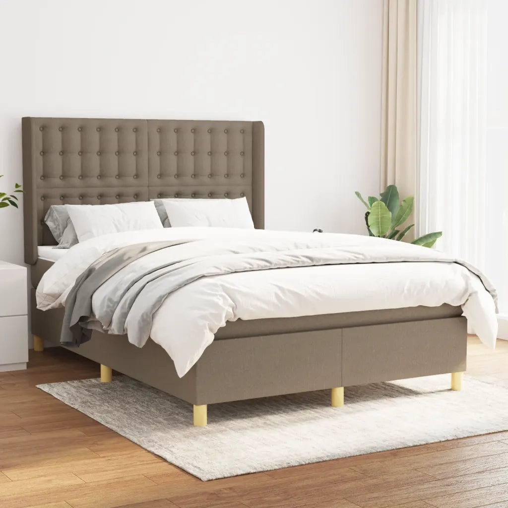 Giroletto a Molle con Materasso Tortora 140x200 cm in Tessuto 3132317