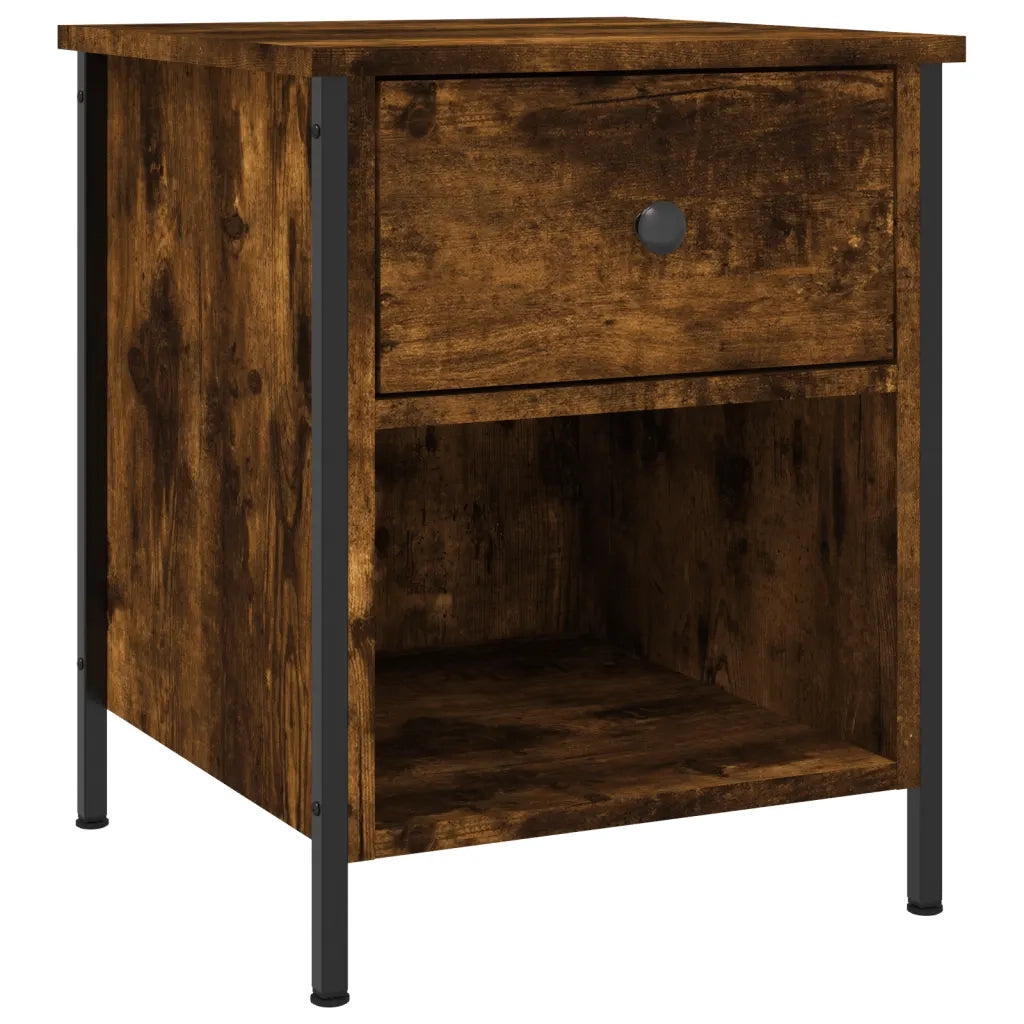 Comodino-Tavolino da notte Rovere Fumo 40x42x50 cm Legno Multistrato 107868