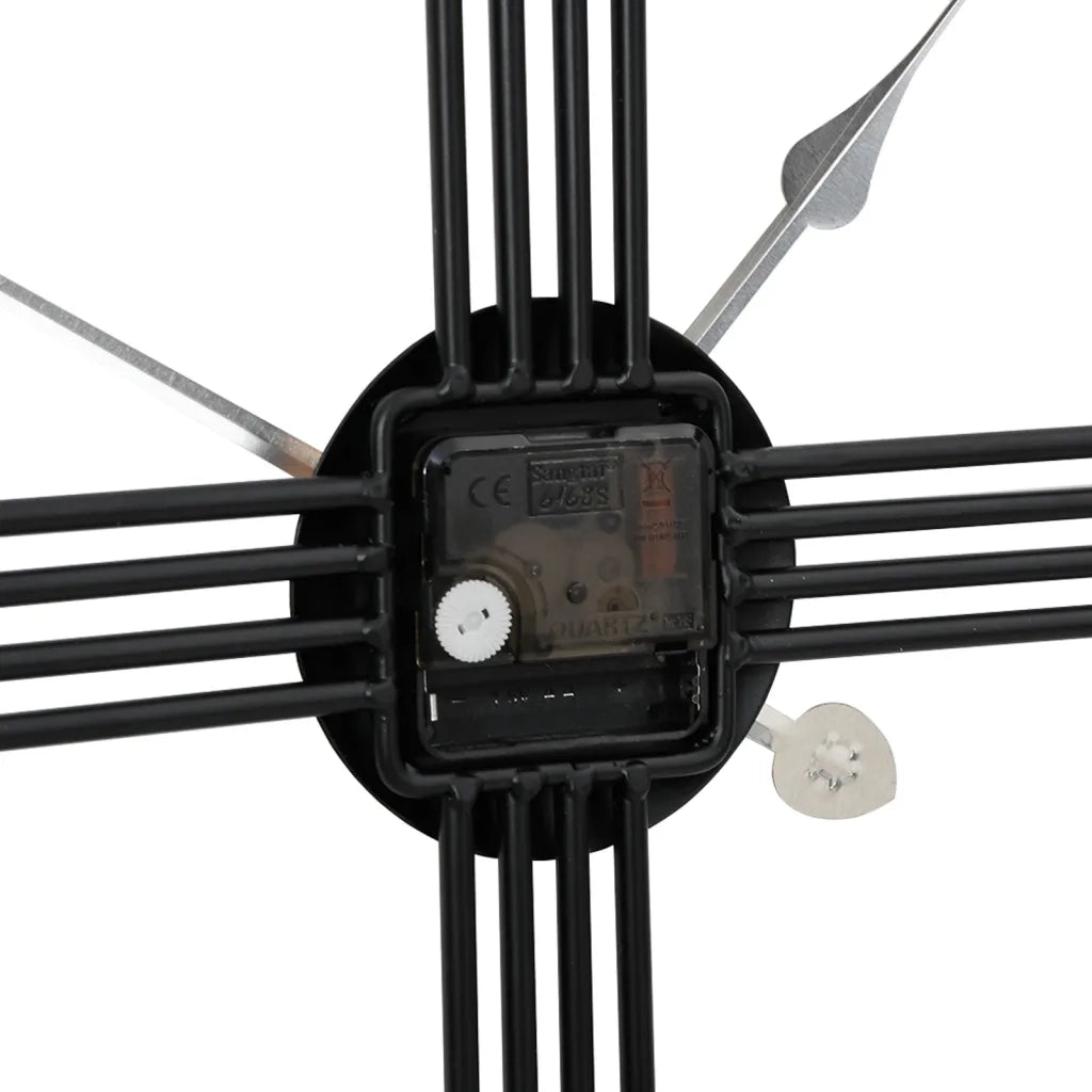Orologio da Parete Nero Ã˜60 cm in Ferro