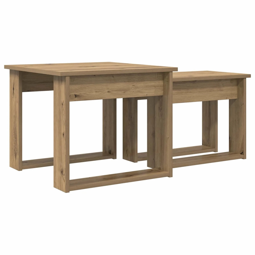 Set di Tavolini da Caffè 2 pcs Rovere artigianale