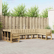 Set di divani da esterno con cuscino 10 pcs Bianco e Beige