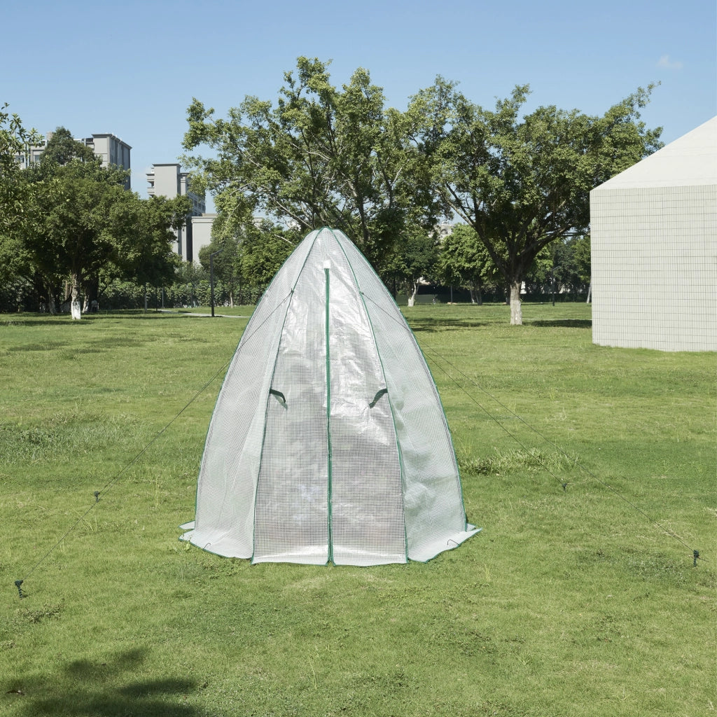 Serra da Giardino Hunze per Coltivazione Piante Copertura Semitrasparente Bianco Alto 183 cm [en.casa]