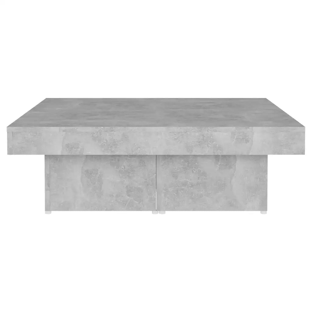 Tavolino da Salotto-Tavolino da soggiorno-Tavolo Grigio Cemento 90x90x28cm Legno Multistrato 469377