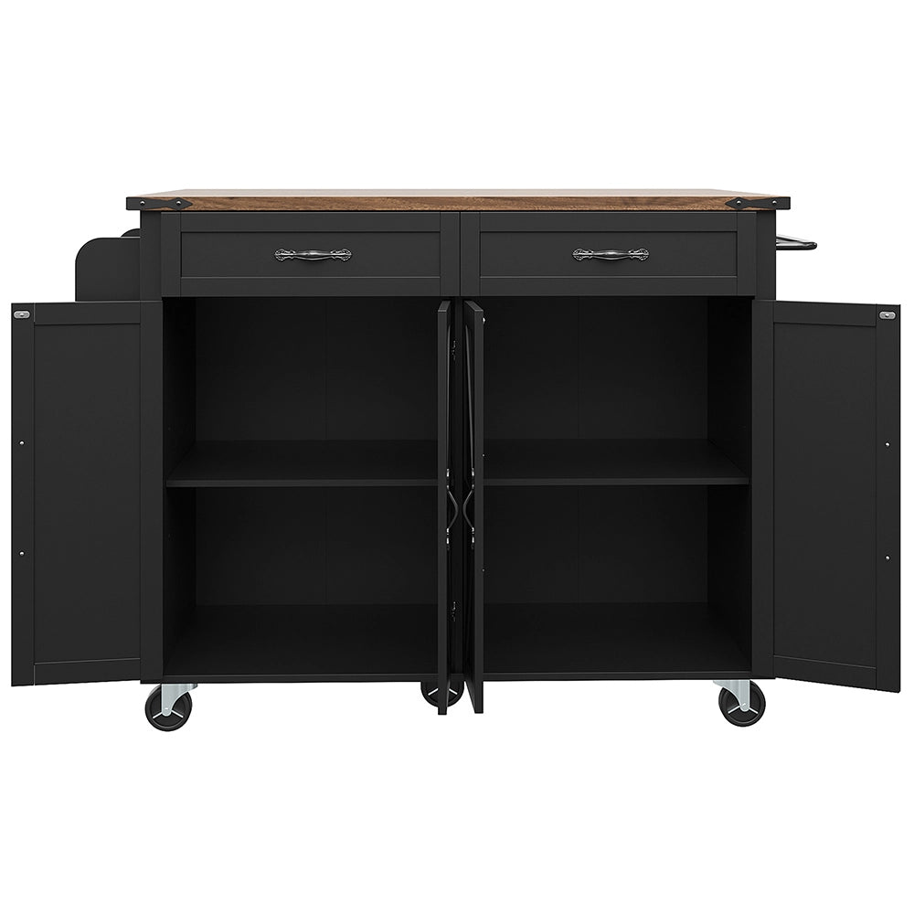 Isola cucina - Xylo - 4 porte/2 cassetti venatura legno nero