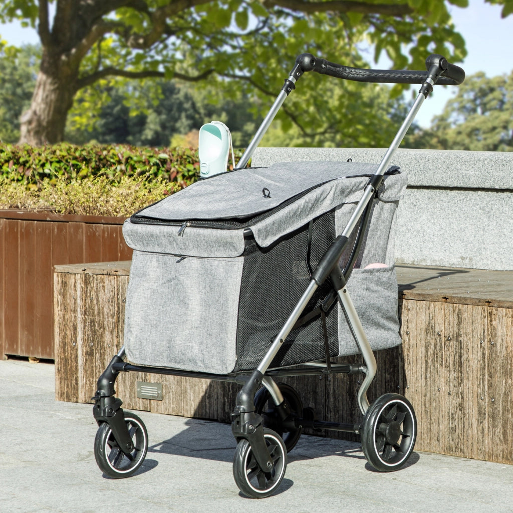 Trasportino per Cani Pieghevole Leggero ¨C zephmum ¨C Grigio Argento 80x48.5x106 cm