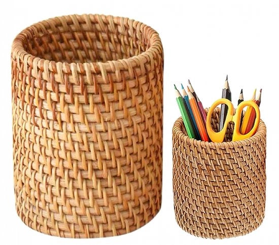 Organizzatore per Ufficio - Hout - Pennaiole - Pennabottiglie - Penne per Ufficio in Rattan Tessuto