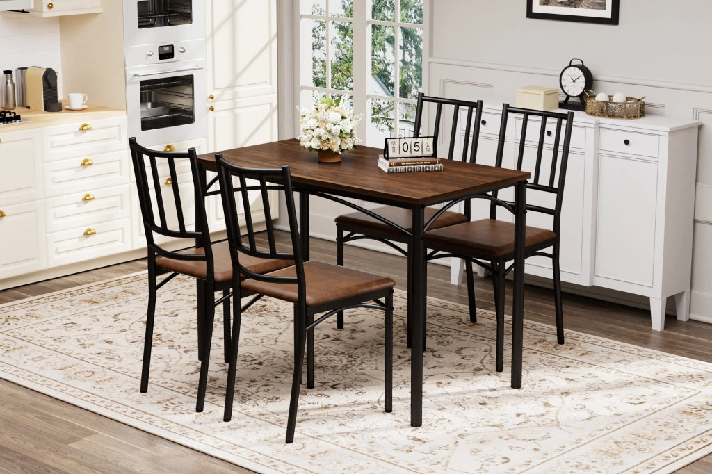TAVOLO da pranzo con 4 sedie 110x60x76,5 cm Noce