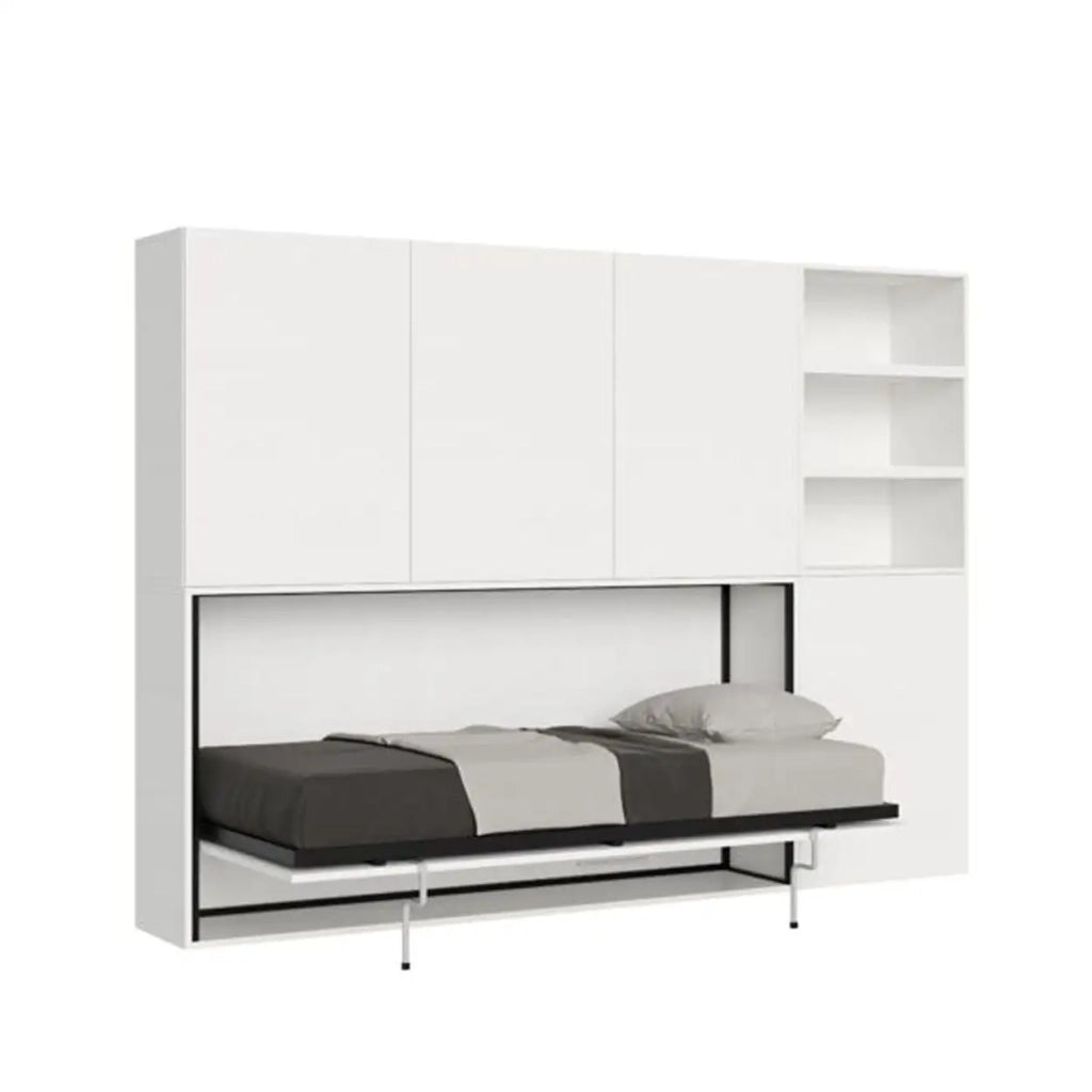 Letto singolo a scomparsa Kando comp.F bianco frassino