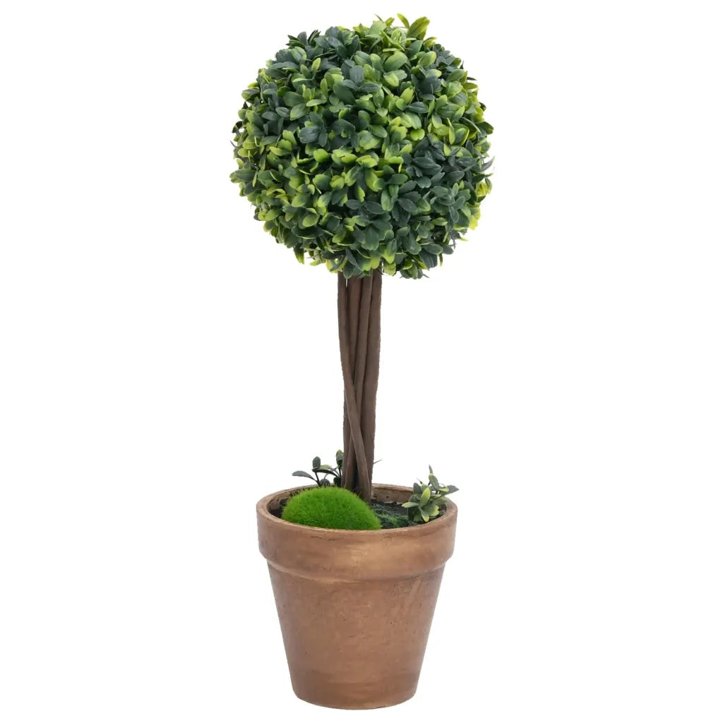 Piante di Bosso Artificiale 2 pz a Sfera con Vaso Verde 56 cm CFW8801597