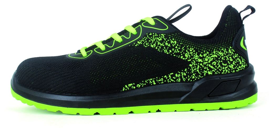 Utilia SCARPE ANTINFORTUNISTICA BASSE S1PS FO SR ANTHEA IN TESSUTO Col. Nero e Verde lime Mis. 45