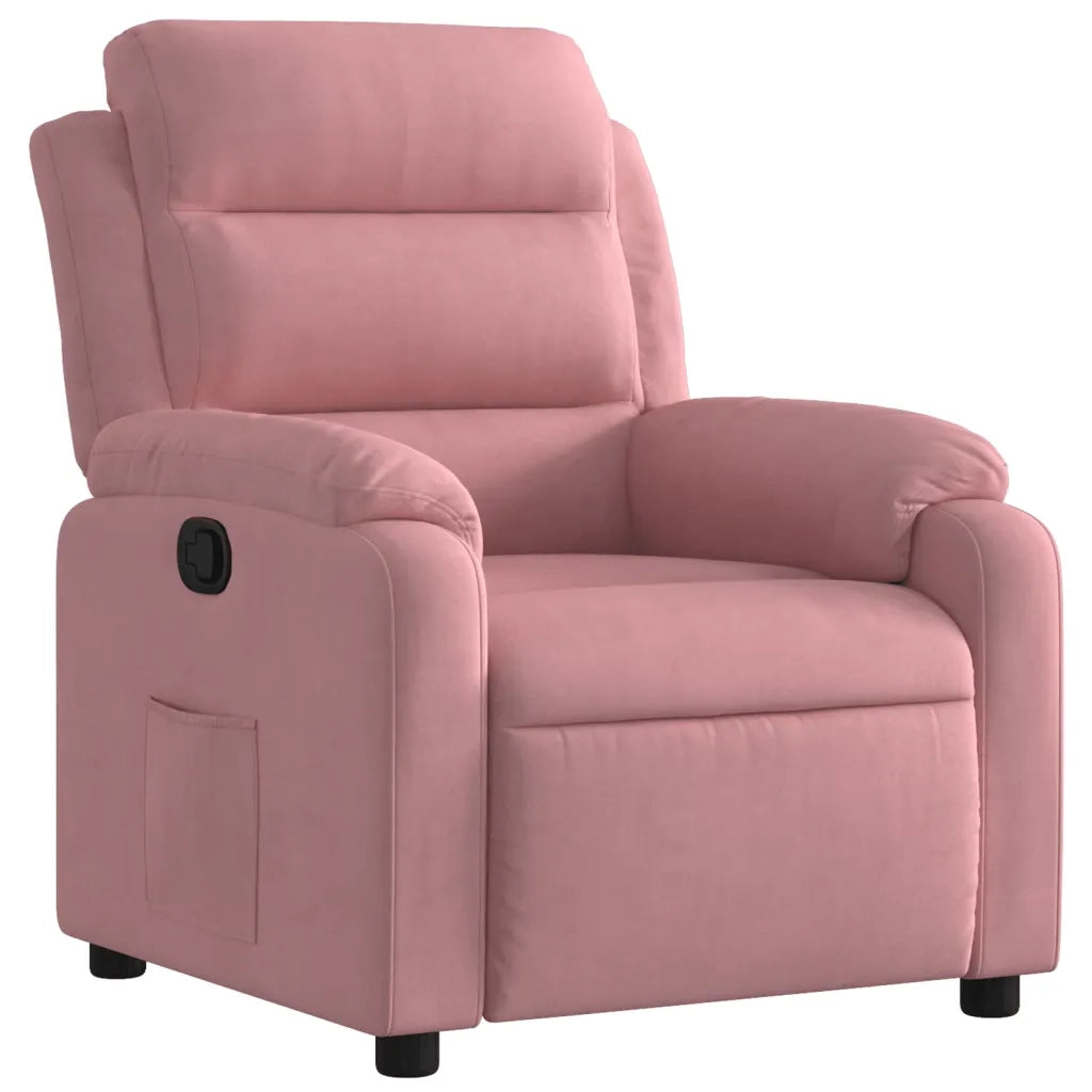 Poltrona Reclinabile Rosa in Velluto 373504