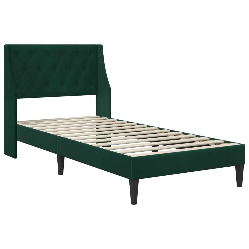 Struttura letto con materasso Verde Scuro 90 x 190 cm Velluto 3414767