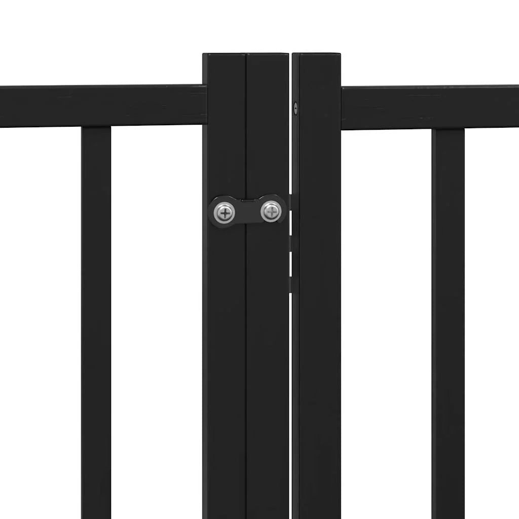 Cancelletto di sicurezza per cani con 4 pannelli in legno massello di abete nero 02_0023313