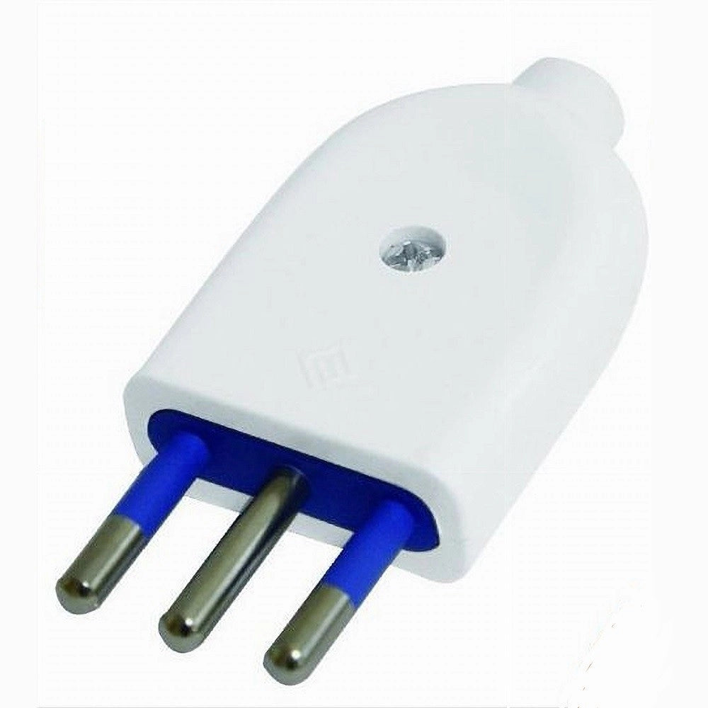 Trade Shop - Spina S11 10a 2p+t Elettrica Piatta Salvaspazio Bianca Dritta 250v Max 1500w 83003 -