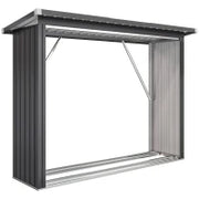 Legnaia con pavimento rialzato e tetto inclinato, in acciaio zincato 213x66,5x150cm Grigio