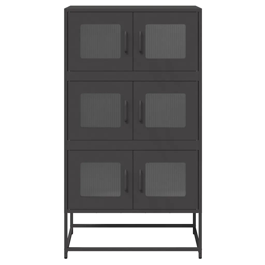 vidaXL Credenza Nera 68x39x123 cm in Acciaio