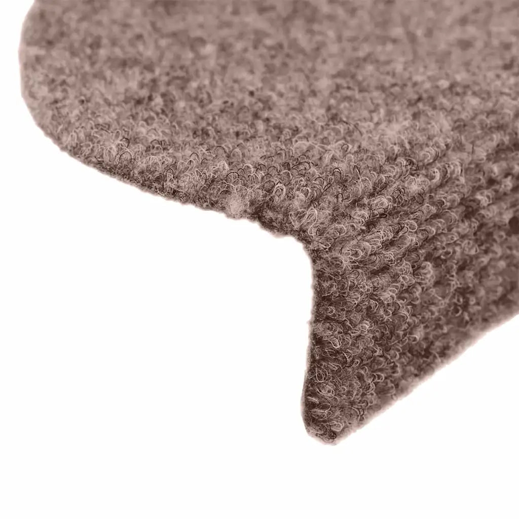 Tappetini per scale autoadesivi 30 pz 56x17x3 cm Marrone Chiaro semicircolari 3365679
