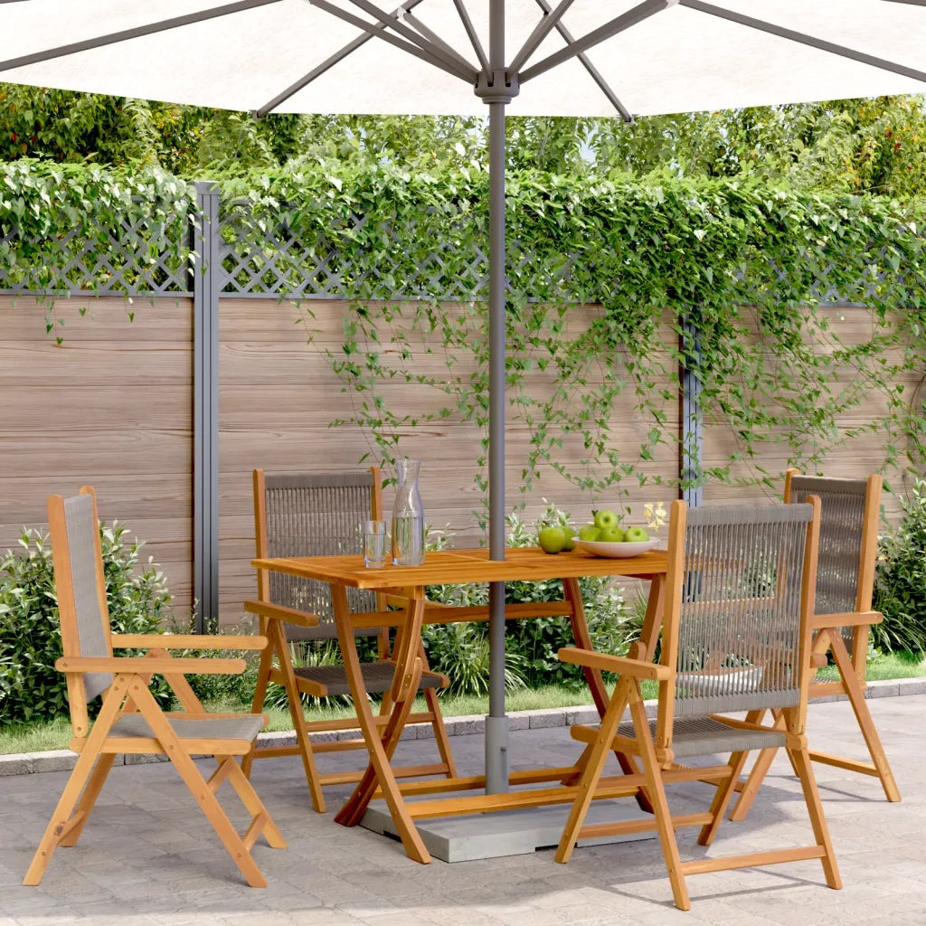 Sedie da Giardino Reclinabili 4 pz | Sedie da Esterno Grigie Legno Massello Acacia