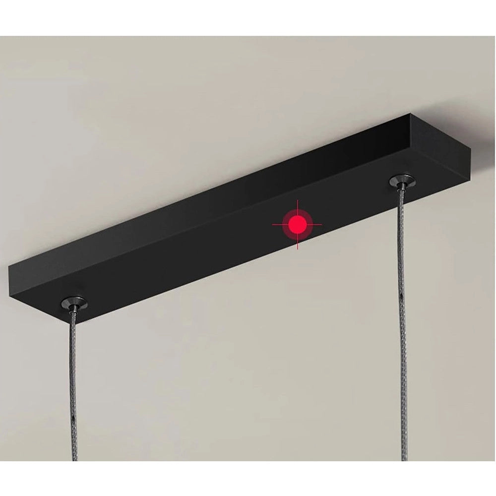Trade Shop - Lampadario Sospensione 42w Lineare Orizzontale Minimal Moderno Nero Luce Led 50452 -