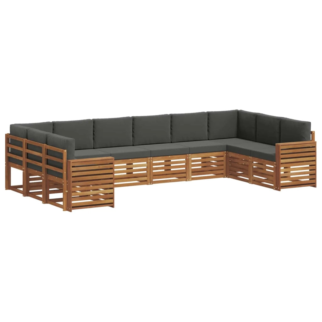 Set divano sezionale con cuscino 10 pcs Naturale e Antracite 3375567