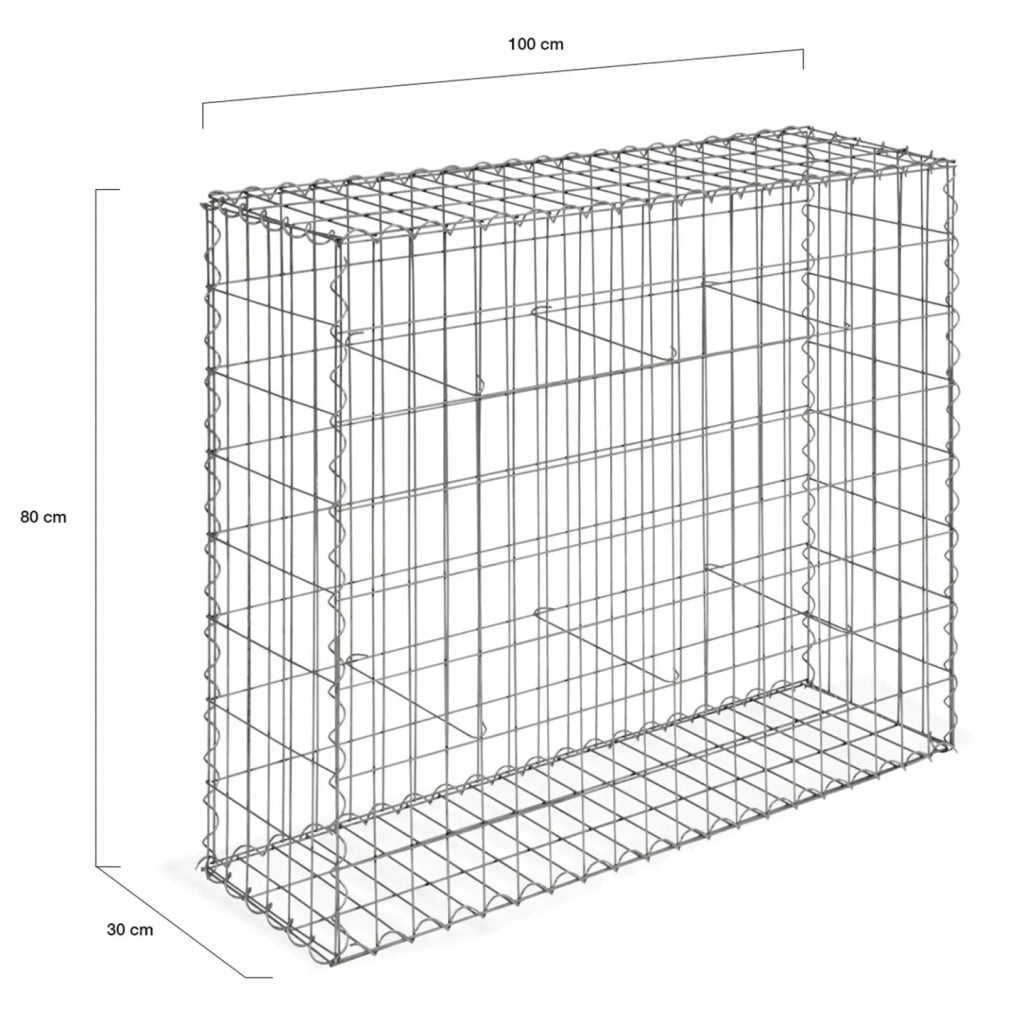 IDMarket - Set di 2 gabbioni in pietra 100 x 30 x 80 cm