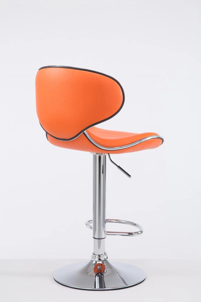 Sgabello Las Vegas V2 in similpelle arancione,cromo