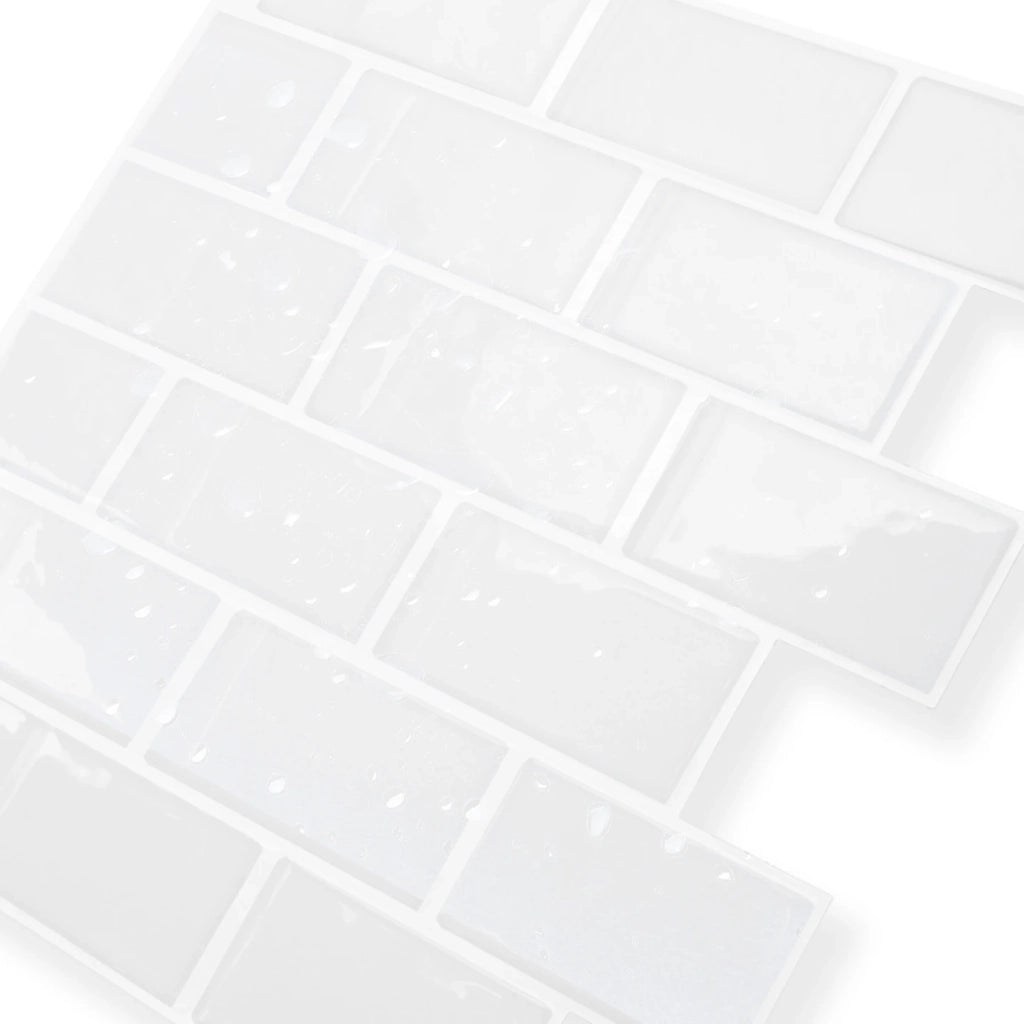 IDMarket - Piastrella adesiva da parete effetto metro bianca 10 pz 30x30 cm