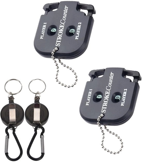 Contatore di Punteggio da Golf - Digitale Tabella di Scoraggi - 2 Giocatori - Chiave a Sperone Rettile - Plastica ABS - Adatto per Sport All'Aperto
