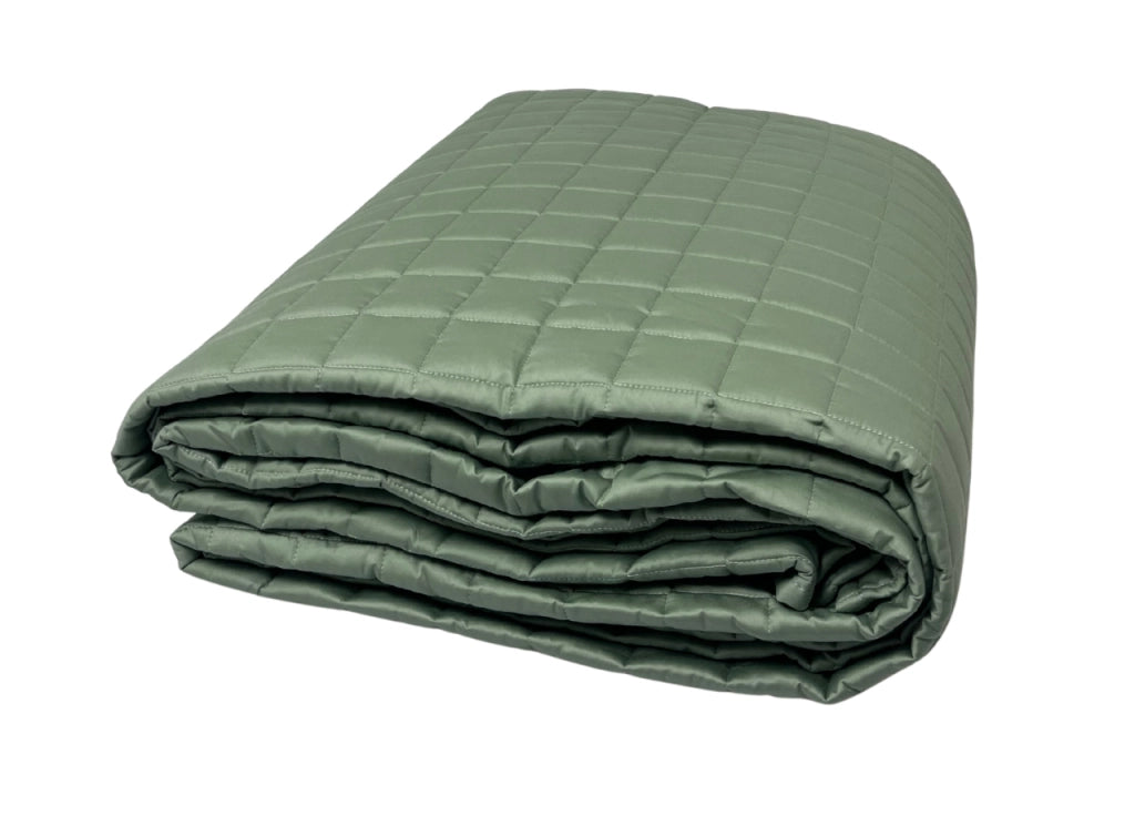 Quilt Trapuntino Piumino Estivo 100gr/mq Raso Cotone Tinta Unita Matrimoniale - Matrimoniale - Salvia