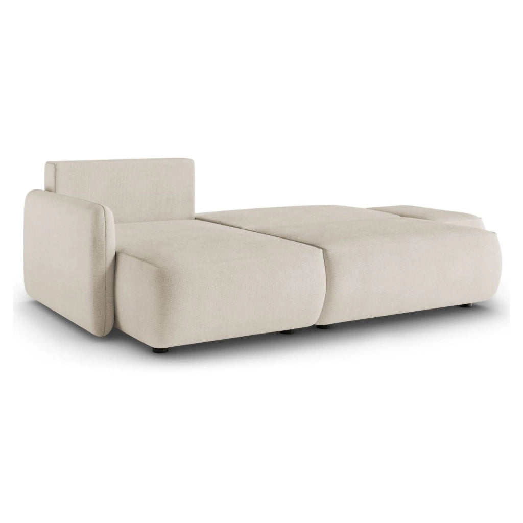 Rezzo, Divano Letto con Penisola Contenitore, 229x148 cm Bianco Crema