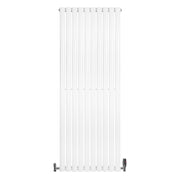 Radiatore Verticale Ovale 1600x600mm Bianco con Valvole TRV