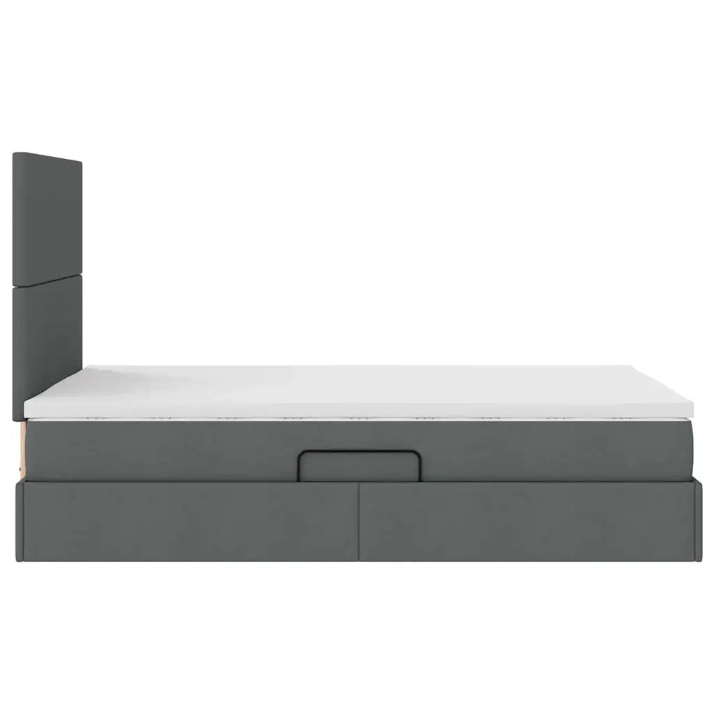 Letto con contenitore e materasso Grigio scuro 120 x 200 cm 3371710