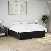 Giroletto senza Materasso-Struttura Letto Nero 200x200 cm in Tessuto 705522