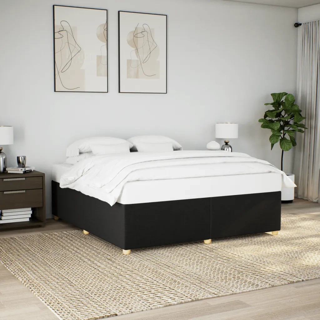 Giroletto senza Materasso-Struttura Letto Nero 200x200 cm in Tessuto 705522