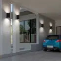 APPLIQUE LAMPADA DA PARETE A MURO GU10 LED PER INTERNO ESTERNO MODERNO FARETTO NERO
