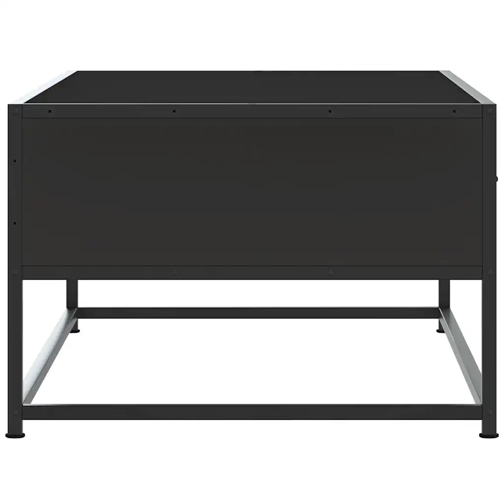 Tavolino Salotto Nero 100x50x35 cm Legno Multistrato e Metallo