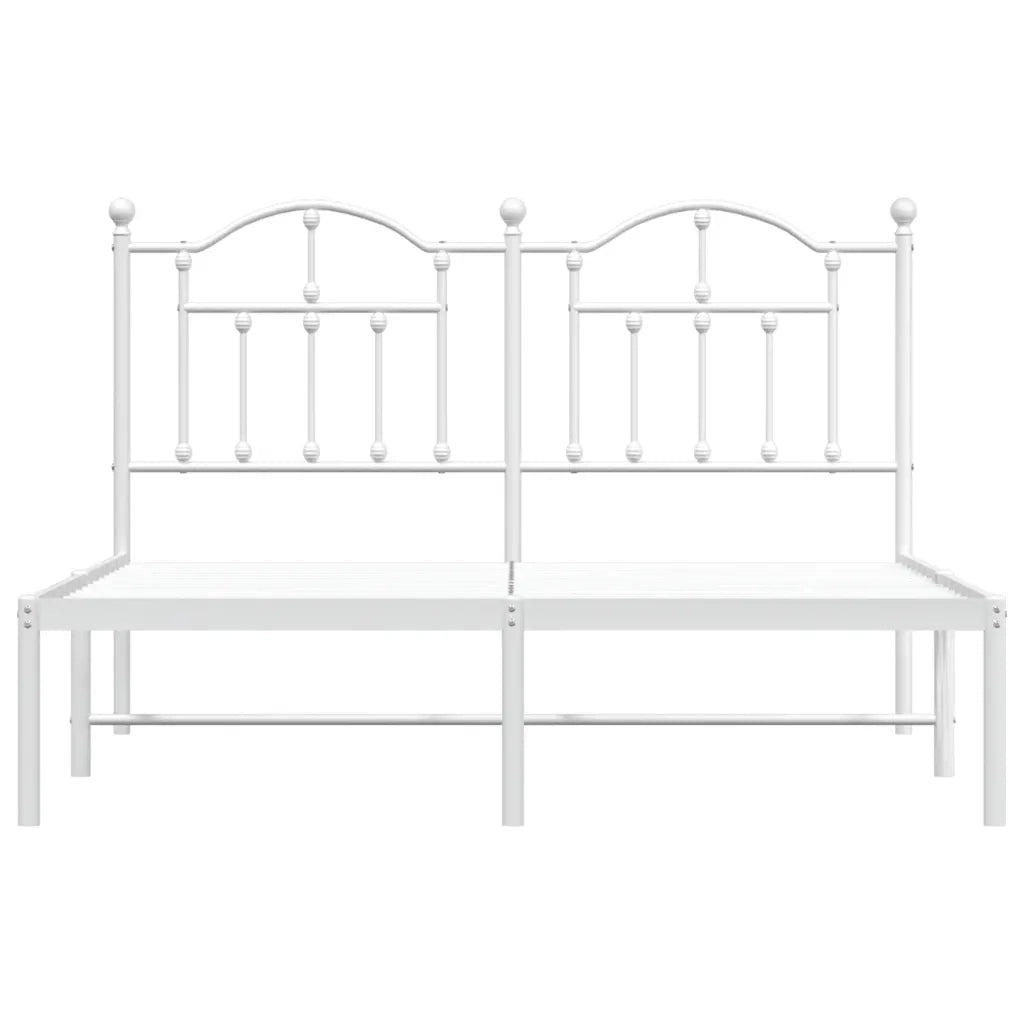 Giroletto con Testiera-Struttura Letto con testiera Metallo Bianco 140x200 cm 820704
