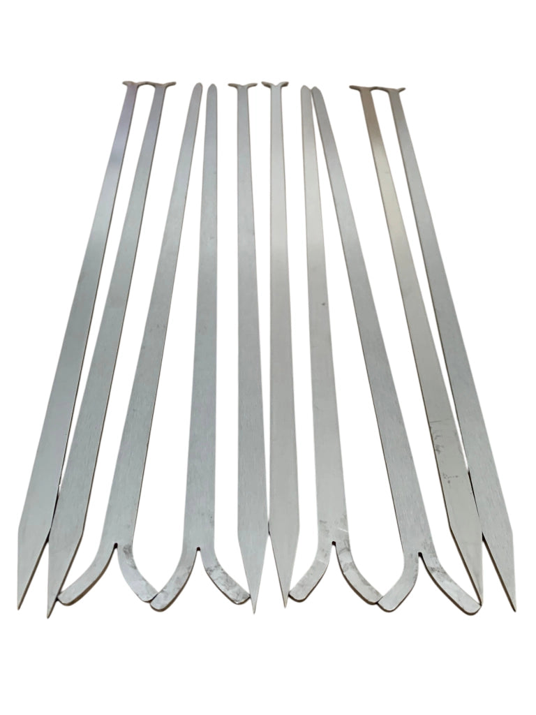 Spiedi per barbecue in Acciaio Inox AISI 304 lunghi 64 cm per Carne Pesce Verdure 10 pz