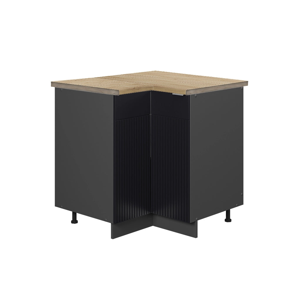 Mobile ad angolo cucina Fame-Line Nero rigato/Antracite 80.5 cm, PL Rovere Vicco