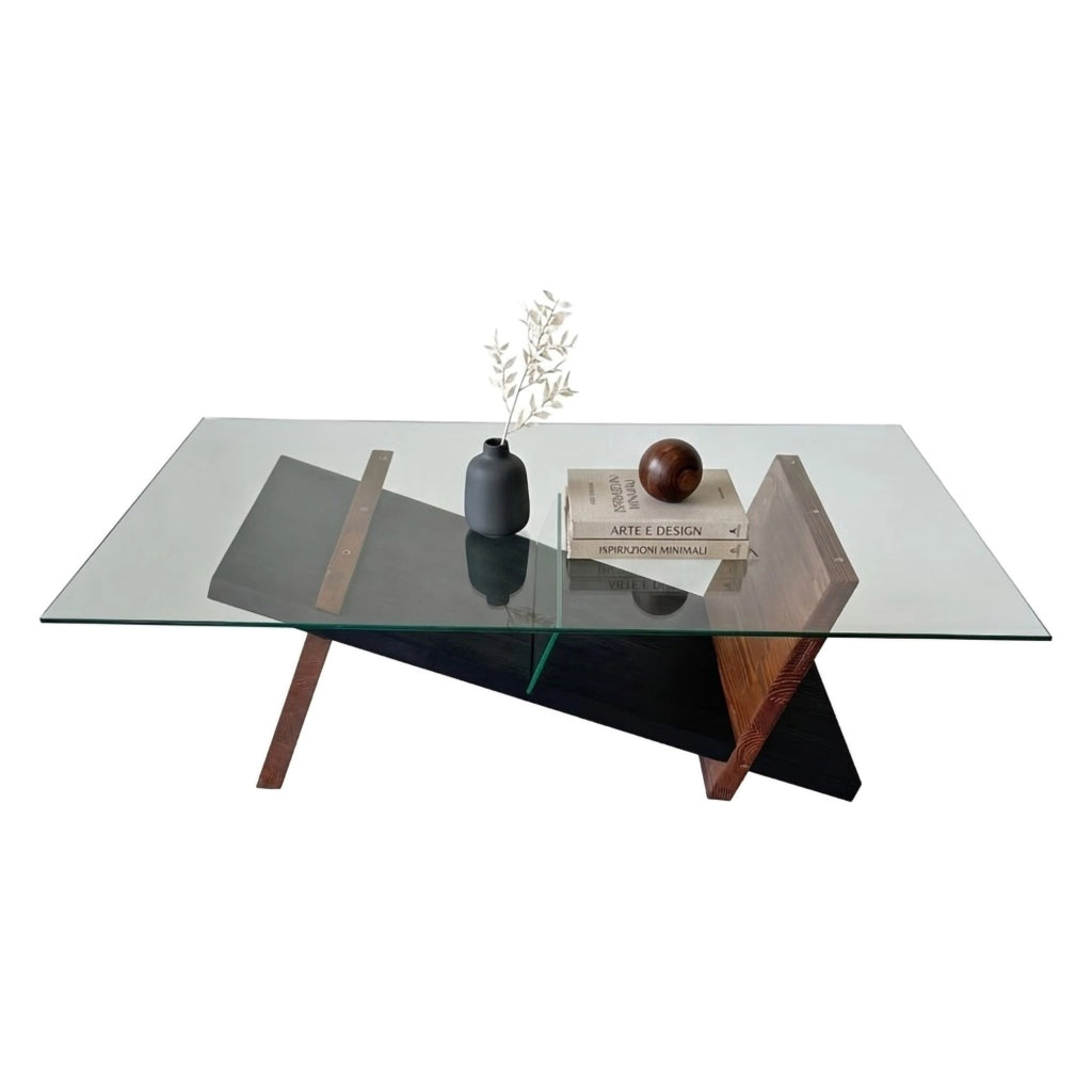Incarico, Tavolino da Salotto un Vano, 105x65x31h cm Marrone Noce