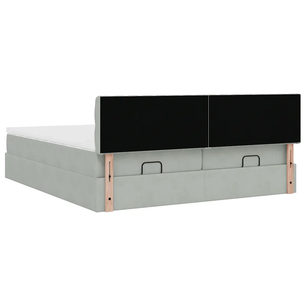 Struttura Letto Pouf con Materassi 200x200 cm Velluto 3312098