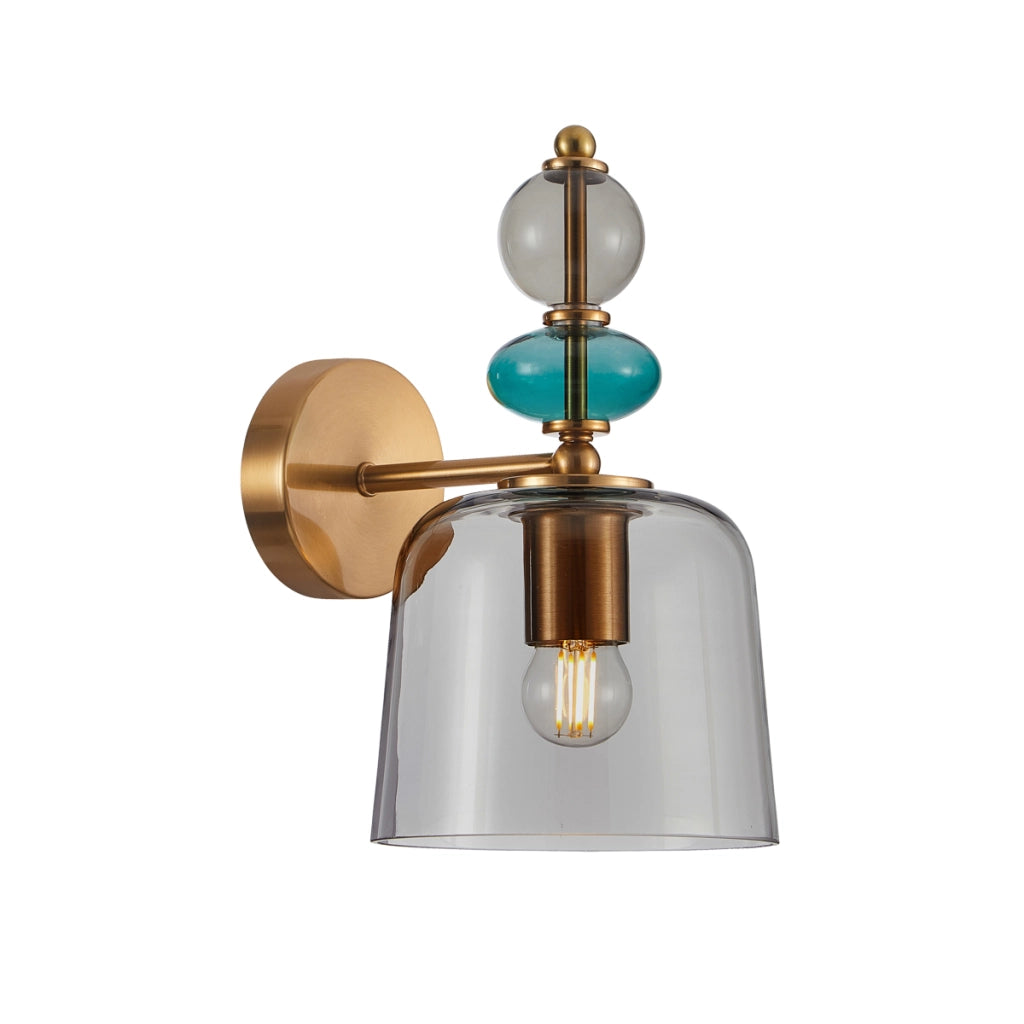 Applique NAMOS Italux ottone vetro fumé E27 40W salotto