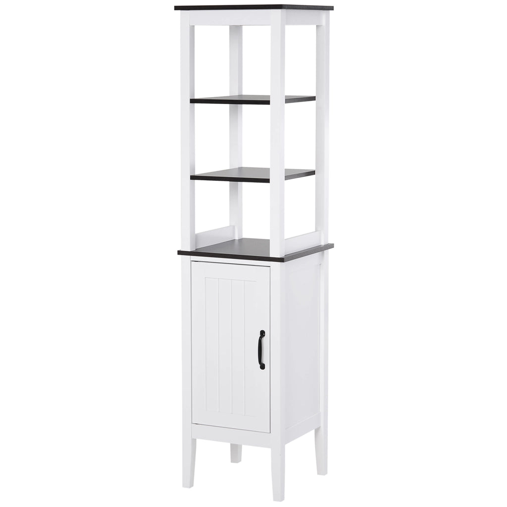 Mobile Bagno a Colonna 40x38x162,5 cm Salvaspazio con 3 Ripiani Aperti in MDF Bianco