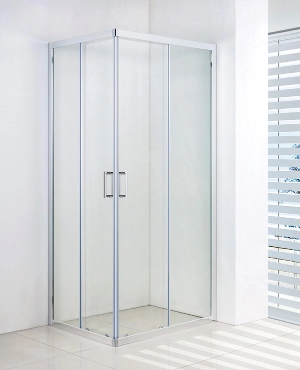 Box Doccia Scorrevole Cristallo 6mm Trasparente h185cm Slim Trasparente 6mm,Cromo lucido,75x100 cm,185 cm