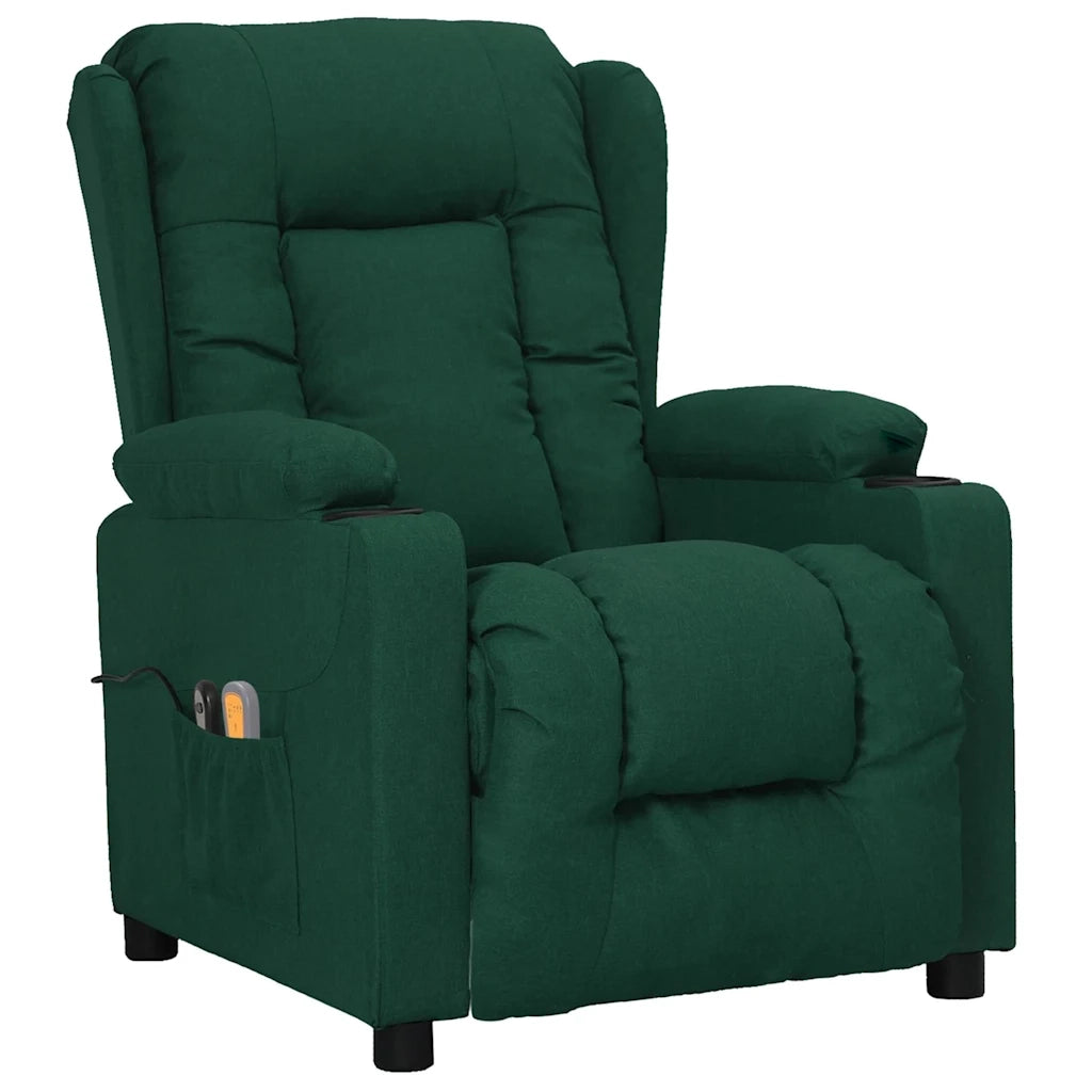 Poltrona Elettrica Massaggiante Verde Scuro in Tessuto cod mxl 60369
