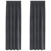 Tende Oscuranti | Tende Blackout 2 pz Grigio chiaro 140 x 225 cm Velluto