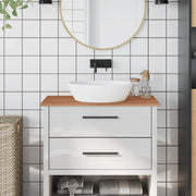 Piano Bagno 80x40x1,5 cm Legno Massello di Faggio