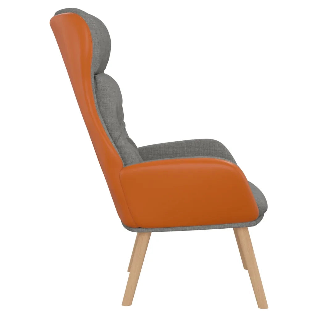Poltrona Rilassante Grigio Chiaro in Tessuto e PVC cod mxl 14912