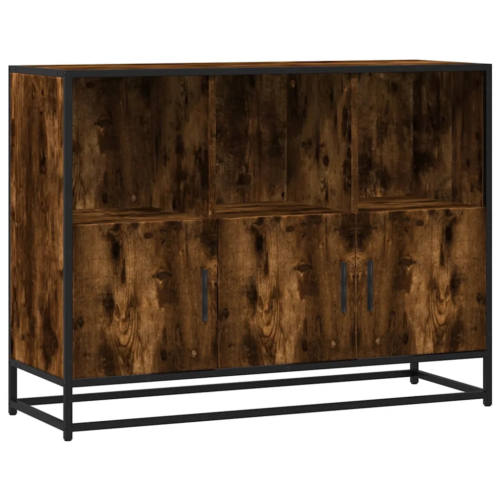 Credenza Rovere Fumo 100x35x76 cm in Legno Multistrato